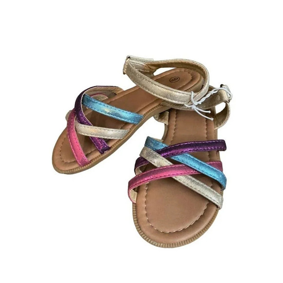 NEW Girl Sandals Colorful US Toddler 5 Spring Summer Ready Dress Sandals - Picture 3 of 7